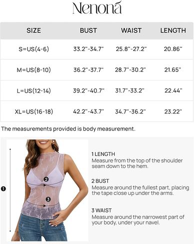 قمصان نسائية من NENONA بدون أكمام شبكية شفافة ورقبة وهمية من الدانتيل وزهور شفافة in Kuwait