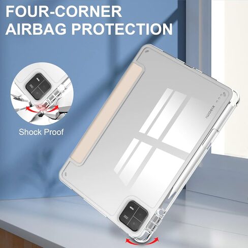 Smart Case with Pen Holder for Xiaomi Pad 6 / Pad 6 Pro (2023) 11 inch, Ratesell Transparent Hard Shell Back Trifold Smart Cover Protective Slim Case for Xiaomi Mi Pad 6 /Pad 6 Pro Blue in Saudi Arabia