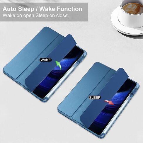 Smart Case with Pen Holder for Xiaomi Pad 6 / Pad 6 Pro (2023) 11 inch, Ratesell Transparent Hard Shell Back Trifold Smart Cover Protective Slim Case for Xiaomi Mi Pad 6 /Pad 6 Pro Blue in Saudi Arabia