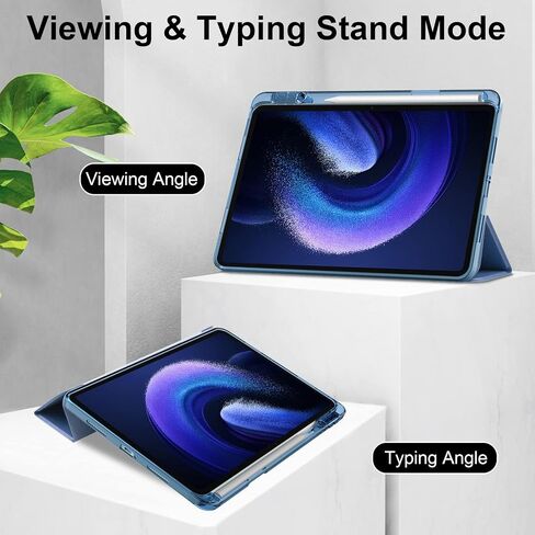 Smart Case with Pen Holder for Xiaomi Pad 6 / Pad 6 Pro (2023) 11 inch, Ratesell Transparent Hard Shell Back Trifold Smart Cover Protective Slim Case for Xiaomi Mi Pad 6 /Pad 6 Pro Blue in Saudi Arabia