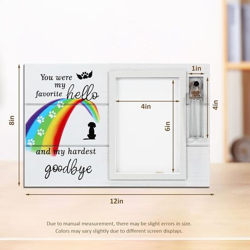 Dog Memorial Picture Frame with Rainbow Bridge, Dog Death Sympathy Gifts with Pet Urns for Dogs Ashes, Fur Baby Passing Away Gifts, Pet Loss Remembrance Photo Frame, Pet Keepsake to Condolences in Saudi Arabia