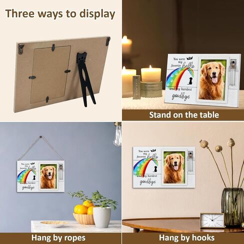 Dog Memorial Picture Frame with Rainbow Bridge, Dog Death Sympathy Gifts with Pet Urns for Dogs Ashes, Fur Baby Passing Away Gifts, Pet Loss Remembrance Photo Frame, Pet Keepsake to Condolences in Saudi Arabia