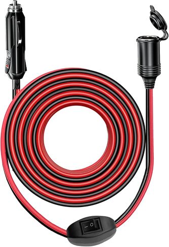 CYNROFVEN 12V Extension Cord - Reliable 12V Cigarette Lighter Plug with On Off Switch - Versatile Extension Socket for Vehicles in Saudi Arabia
