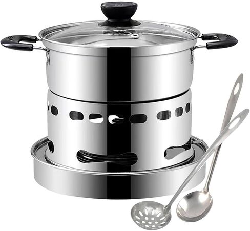 SENYANPAI Hot Pot Alcohol Stove, Spirit Cooker with Pot, Camping Stoves Set，No Power Required,Portable Stainless Steel Liquid Stove, Camping Cooker for Indoor Outdoor Camping Hiking (7In) in Saudi Arabia
