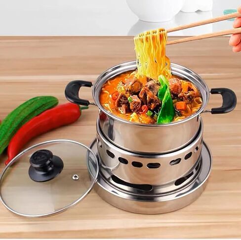 SENYANPAI Hot Pot Alcohol Stove, Spirit Cooker with Pot, Camping Stoves Set，No Power Required,Portable Stainless Steel Liquid Stove, Camping Cooker for Indoor Outdoor Camping Hiking (7In) in Saudi Arabia