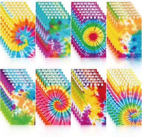 Zonon 48 Pieces Mini Tie Dye Notepads Tie Dye Party Favors Art Party Spiral Pocket Notebooks Fun Coil Mini Notepads for Kids Tie Dye Birthday Party Goodie Bag Fillers Classroom Rewards, 8 Style in Saudi Arabia