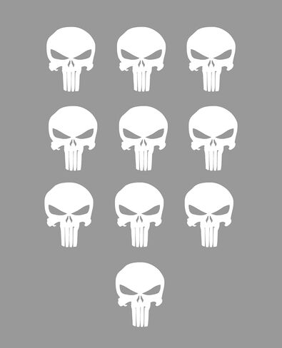10 ملصقات صغيرة من الفينيل على شكل جمجمة شريرة، رقعة جرافيك HTV جاهزة لتطبيق النقل، ديكور الحرف اليدوية للملابس، اختيار اللون، يمكن كي أي شيء تقريبًا (أبيض) in Kuwait