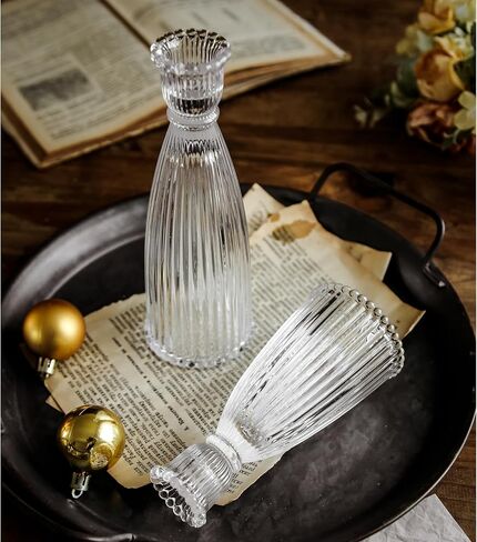 Candle Stick Candle Holder, 2024 Glass Candle Holders for Table Centerpiece, Vintage Ribbed Candle Holder 3Pack for Home Decor, Wedding, Party (Amber) in Saudi Arabia