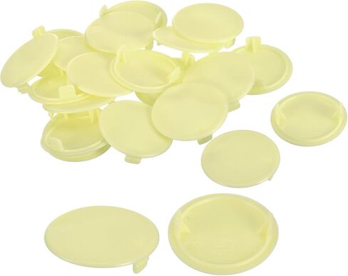 uxcell 20Pcs Hinge Hole Covers, 35mm(1 3/8") Dia Plastic Concealed Hole Cover Round Flush Type Caps for Furniture Cabinet Cupboard, Black in Saudi Arabia