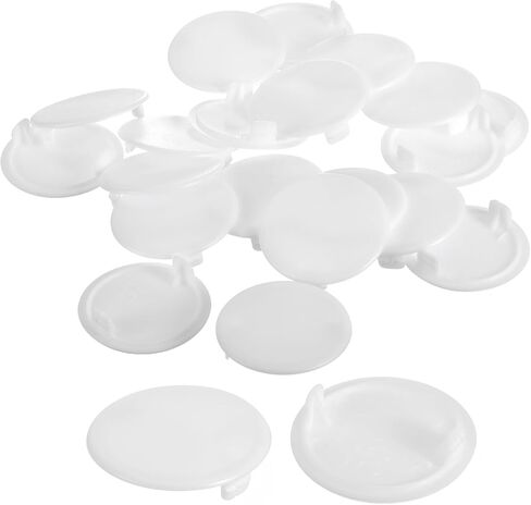 uxcell 20Pcs Hinge Hole Covers, 35mm(1 3/8") Dia Plastic Concealed Hole Cover Round Flush Type Caps for Furniture Cabinet Cupboard, Black in Saudi Arabia