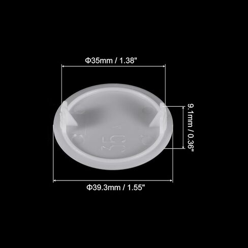uxcell 20Pcs Hinge Hole Covers, 35mm(1 3/8") Dia Plastic Concealed Hole Cover Round Flush Type Caps for Furniture Cabinet Cupboard, Black in Saudi Arabia