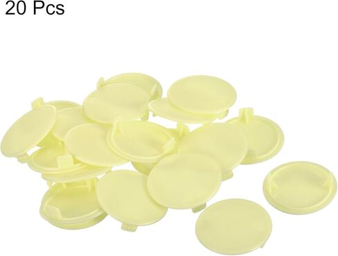 uxcell 20Pcs Hinge Hole Covers, 35mm(1 3/8") Dia Plastic Concealed Hole Cover Round Flush Type Caps for Furniture Cabinet Cupboard, Black in Saudi Arabia