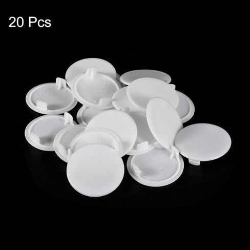 uxcell 20Pcs Hinge Hole Covers, 35mm(1 3/8") Dia Plastic Concealed Hole Cover Round Flush Type Caps for Furniture Cabinet Cupboard, Black in Saudi Arabia