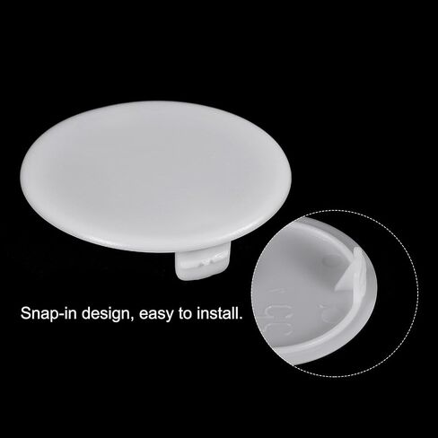 uxcell 20Pcs Hinge Hole Covers, 35mm(1 3/8") Dia Plastic Concealed Hole Cover Round Flush Type Caps for Furniture Cabinet Cupboard, Black in Saudi Arabia