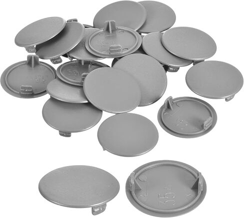 uxcell 20Pcs Hinge Hole Covers, 35mm(1 3/8") Dia Plastic Concealed Hole Cover Round Flush Type Caps for Furniture Cabinet Cupboard, Black in Saudi Arabia