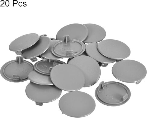 uxcell 20Pcs Hinge Hole Covers, 35mm(1 3/8") Dia Plastic Concealed Hole Cover Round Flush Type Caps for Furniture Cabinet Cupboard, Black in Saudi Arabia