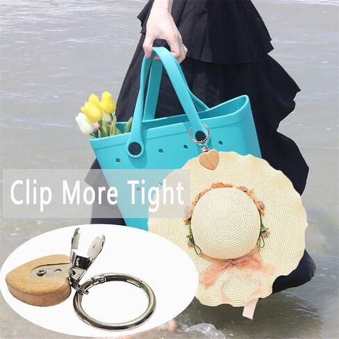 Dasezsdt Hat Clip for Bogg Bag Hat Holder for Bogg Bag chain Hat Holder Heart-shaped Handbag Backpack Purse Outdoor Travel Accessory Bogg Bag Accessories in Kuwait