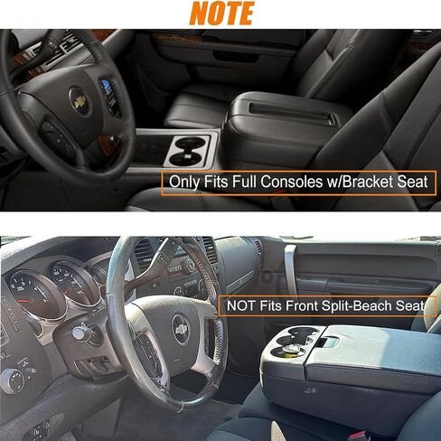 Youxmoto Center Console Lid 2007-2014 Fit for Chevy Silverado 1500 2500 3500/Suburban/Avalanche, Armrest Cover Fit for GMC Sierra 2008 2009 2010 2011 2012 2013, Only fits Full Central Floor Consoles in Saudi Arabia