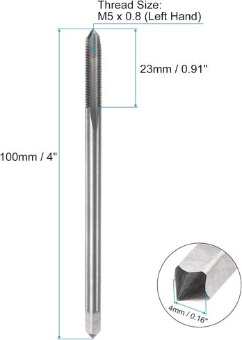 uxcell Metric Thread Tap M6 x 1 H2 Left Hand 100mm Extra Long Straight Flute Screw Thread Milling Machine Taps Threading Tapping Repair Tool in Saudi Arabia