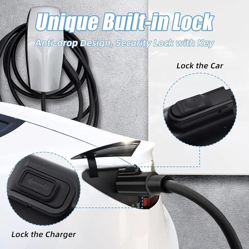 Max 80Amp J1772 EVs Adapter, Tesla to J1772 EVs Charge Adapter with Free Travel Case, EV Charger Adapter with Anti-Drop Lock, Working on Tesla High Powered Wall Connector, Destination Charger in Saudi Arabia