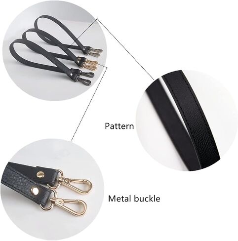 ESUPPORT Purse Straps Replacement Leather Handbags Shoulder Bag Wallet DIY 23.62 Inch Long (Black) in Saudi Arabia