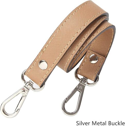 ESUPPORT Purse Straps Replacement Leather Handbags Shoulder Bag Wallet DIY 23.62 Inch Long Silver Metal Buckle in Saudi Arabia