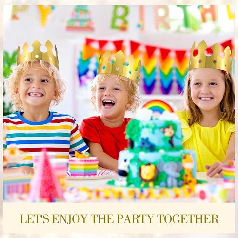 200 Pcs Golden Paper Crowns Bulk Gold Princess King Crown Party Hats for Kids Adults Birthday Decoration in Saudi Arabia
