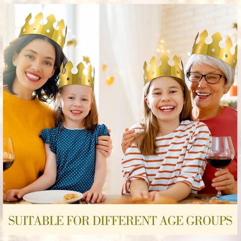 200 Pcs Golden Paper Crowns Bulk Gold Princess King Crown Party Hats for Kids Adults Birthday Decoration in Saudi Arabia