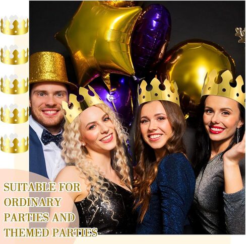 200 Pcs Golden Paper Crowns Bulk Gold Princess King Crown Party Hats for Kids Adults Birthday Decoration in Saudi Arabia
