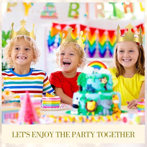 200 Pcs Golden Paper Crowns Bulk Gold Princess King Crown Party Hats for Kids Adults Birthday Decoration in Saudi Arabia