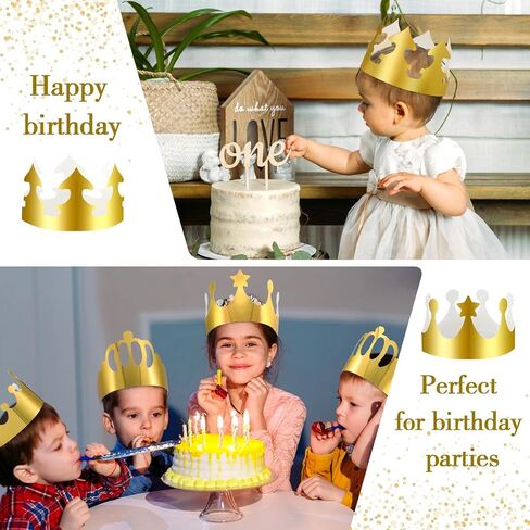 200 Pcs Golden Paper Crowns Bulk Gold Princess King Crown Party Hats for Kids Adults Birthday Decoration in Saudi Arabia