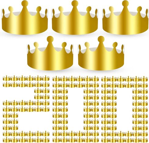 200 Pcs Golden Paper Crowns Bulk Gold Princess King Crown Party Hats for Kids Adults Birthday Decoration in Saudi Arabia