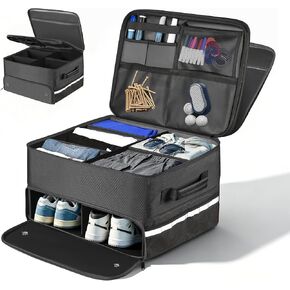 Golf Trunk Organizer Waterproof Car Golf Storage with Ventilated Compartment for 2 Pairs of Shoes, Ideal for Golf Balls Tees Caps Clothes Gloves and Accessories Golf Gift for Men and Women in Saudi Arabia