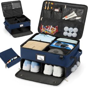 RAINSMORE Golf Trunk Organizer Golf Bag Organizers Golf Shoe Bag with Separate Ventilated Compartment for 2 Pair Shoes Golf Accessories for Balls, Gloves, Clothes in Kuwait