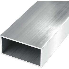 4" x 2" x12" Long Structural Square Aluminum Tube, 1/8" Wall Thickness, Seamless Tubing DIY Metal Profile for Industrial or Home Improvement Projects, 1 Pack in Kuwait