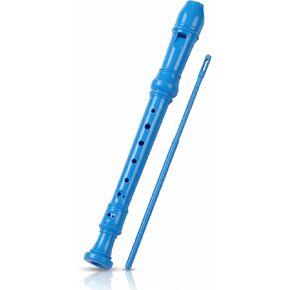 Soprano Recorder for Beginners - German Fingering 3-Piece Descant Flute in Key of C with Adjustable Thumb Rest, Cleaning Kit, & Fingering Chart - Ideal for School Classroom & Kids (Blue) in Kuwait