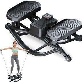 Rock Stepper for Exercise at Home, Low-Impact Side to Side Rocking Stair Stepper with Resistance Bands, Full Body Home Fitness Workout Equipment, 330LBS Weight Capacity in Saudi Arabia
