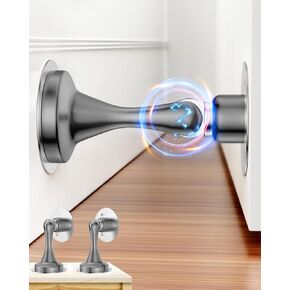 Door Stoppers Magnetic Door Catch, 2 Pack Stainless Steel Magnetic Door Stop, Double-Sided Adhesive Tape, No Drilling, Screws for Stronger Mount, Holder Your Door Open for Wide Doors in Kuwait
