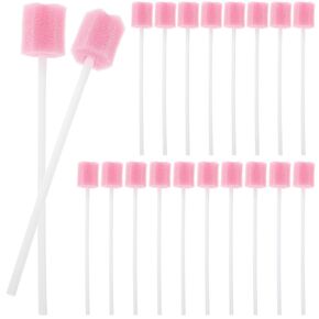 Ciieeo 200pcs Disposable Pink Dental Swabs with Soft Sponge and Plastic Handle, 6 Angle Shaped Mouth Sponge Swabs for Teeth Cleaning, for Household Supplies and Oral Care in Saudi Arabia