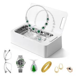 Ultrasonic Jewelry Cleaner Pro for Silver，Eyeglasses, Rings, Retainers, Dentures，Watch Strap, 3 Timer Modes，450ml Capacity (053-P303) in Kuwait