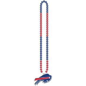 قلادة Denco Buffalo Bills Fan Beads - شعار فريق NFL الرسمي ماردي غرا نمط 18 بوصة قلادة مطرزة ليوم اللعبة، ومشجعي كرة القدم in Kuwait
