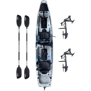 Upgraded Brooklyn 14.0 Pro Tandem Pedal Kayak by BKC, Sit-on-Top Fishing Kayak with Twin Pedals in Kuwait