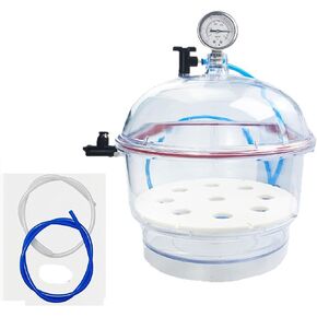 Pc Vacuum Desiccator, 150/250mm Transparent Vacuum Drying Container, with Double Vacuum Valve, Pressure Gauge and Reliable Silicone Seal, Thickened Material, Enhanced 150mm in Kuwait