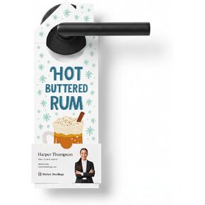 Market Dwellings Hot Buttered Rum Recipe From Your Neighborhood Real Estate Agent Door Hangers for Real Estate Agents, 100 Pack with Business Card Slot, 9.44 x 3.22 Inch, Winter Recipe Farming in Saudi Arabia