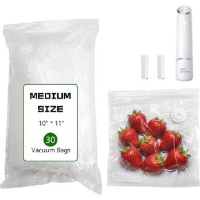 30-Pack Small Vacuum Sealer Bags & 2 Bonus Sealing Clips, Compatible with Chef Preserve – BPA-Free (8 x 10 in) Reusable Food Storage Bags for Freezer, Microwave, Sous Vide – Leak-Proof in Kuwait