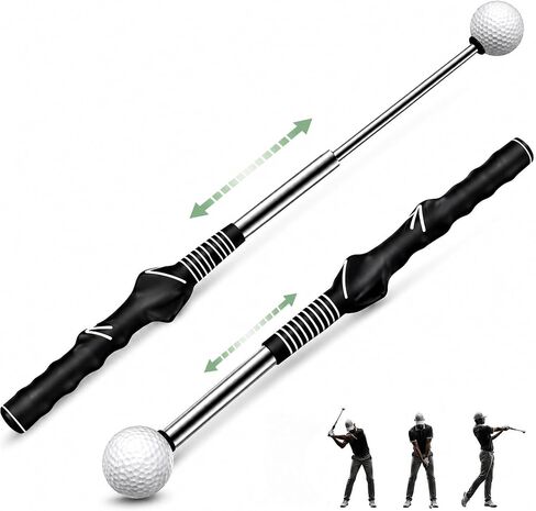 HRUIYL Retractable Golf Swing Trainer, Golf Grip Trainer, Golf Training Aid for Warm-Up, Golf Swing Training Aid, Grip Trainer Golf Club, Strength & Tempo Training for Chipping Hitting in Kuwait