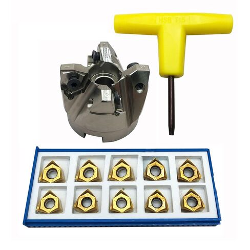حامل طحن الوجه 50 مم/1.96 بوصة 50-22-4T CNC لنهاية مطحنة الوجه قاطع الطحن شانك مطحنة الوجه أربور twith MFWN90 050R-4T لإدراج WNMU (MFWN90 5022-4T+WNMU080608GM HRC20-45) in Kuwait