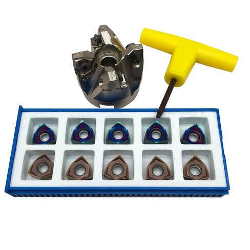 حامل طحن الوجه 50 مم/1.96 بوصة 50-22-4T CNC لنهاية مطحنة الوجه قاطع الطحن شانك مطحنة الوجه أربور twith MFWN90 050R-4T لإدراج WNMU (MFWN90 5022-4T+WNMU080608GM HRC20-45) in Kuwait