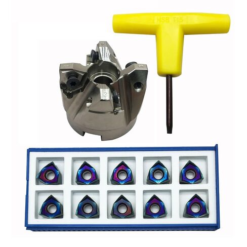 حامل طحن الوجه 50 مم/1.96 بوصة 50-22-4T CNC لنهاية مطحنة الوجه قاطع الطحن شانك مطحنة الوجه أربور twith MFWN90 050R-4T لإدراج WNMU (MFWN90 5022-4T+WNMU080608GM HRC20-45) in Kuwait