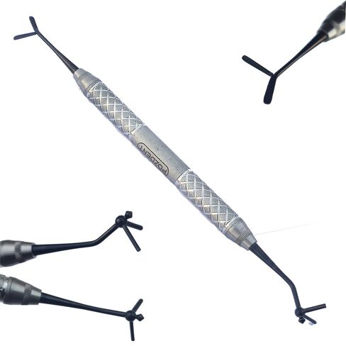 5 in 1 Multi-Function Dental Composite Filling Instrument Resin Filling - Non Sticky - 2 Condensers, 2 Blades & 1 Acorn, Black Titanium Stainless Steel in Kuwait